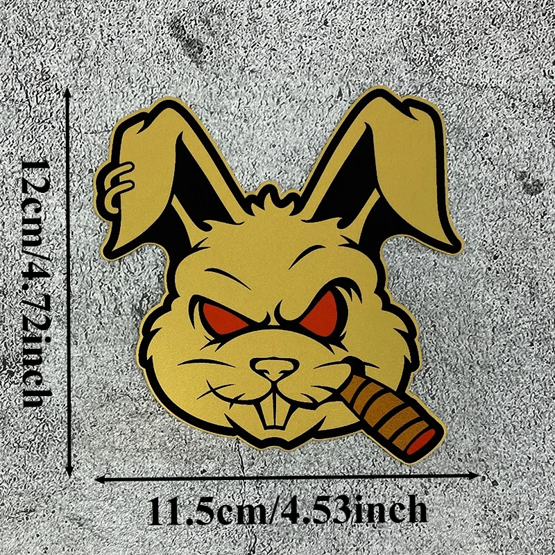 1PC Smoking Rabbit Motorcycle Stickers Waterproof for Motorbike Fairing DIY Scooter Helmet Box Car Window Universal Vinyl Decals