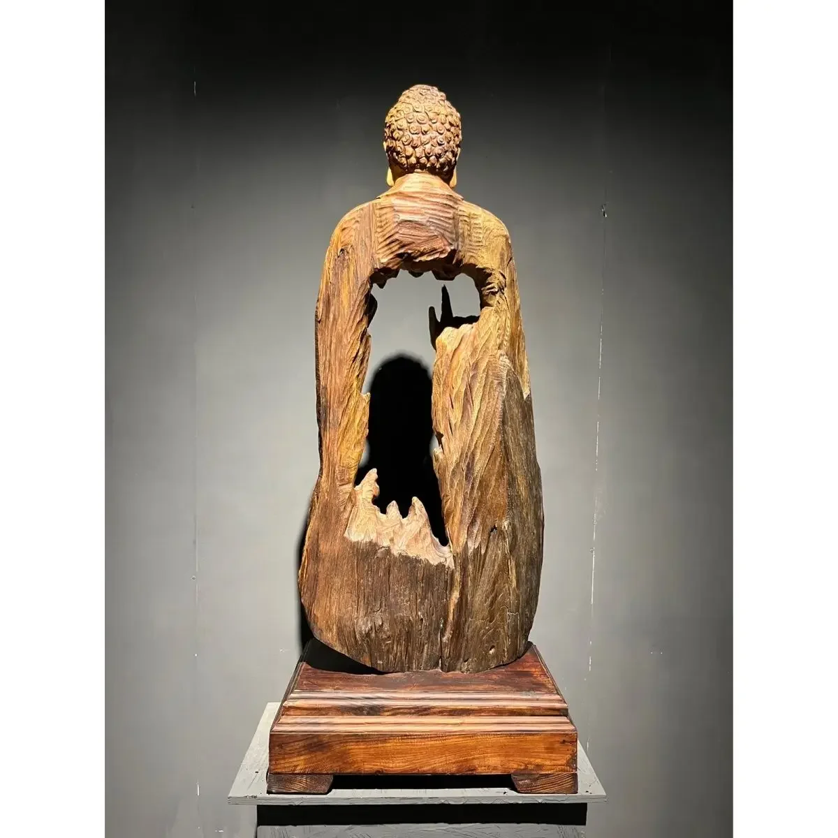 Camphor wood carving Buddha statue offering ornaments Home craft gifts
