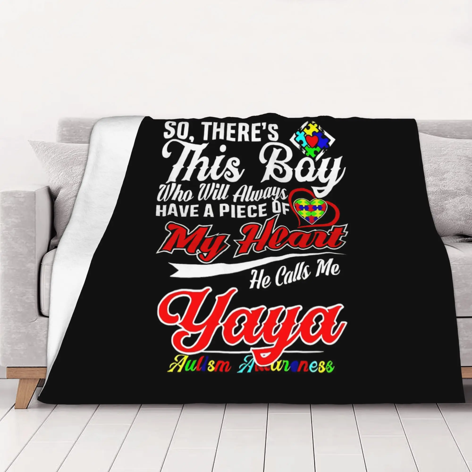 1PC home Cutecore So This  Call Me Yaya   Autism Awareness Autism Blanket Super Cosy Plush Home Living Room Sofa halloween