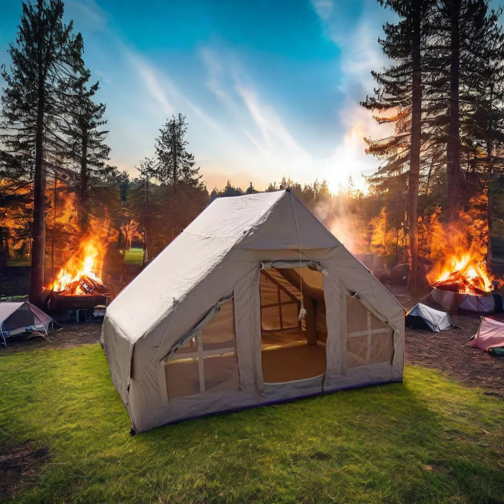 

Large Portable PVC Composite Cloth Waterproof Air Tent for Family Travel Outdoor Camping Inflatable Cabin Tents