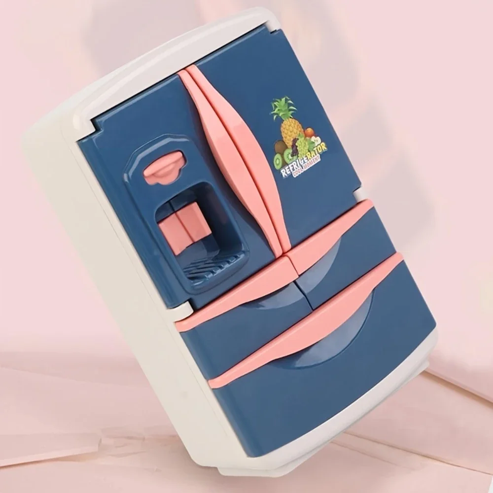 مجموعة ألعاب ثلاجة الأطفال مع موسيقى رذاذ وأضواء للعب في الأماكن المغلقة، لعبة المطبخ الممتعة للأولاد والبنات