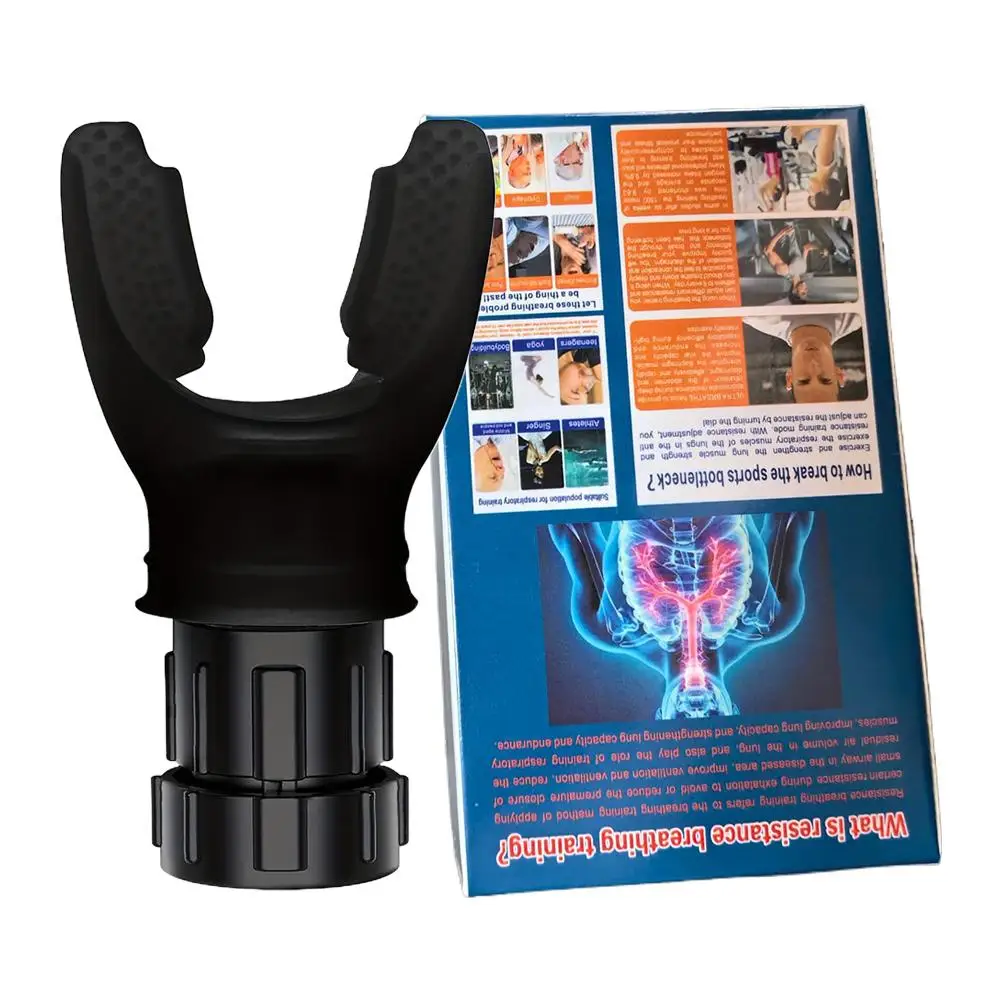 معدات تمارين اللياقة البدنية للتنفس من السيليكون، جهاز تمرين التنفس المقاوم القابل للتعديل #1