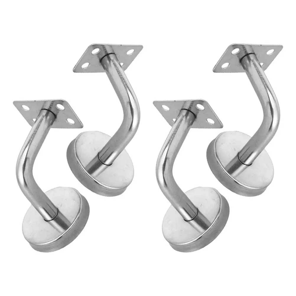 4-teilige Edelstahl-Handlaufhalterung für Holztreppengeländer, Moderne Elegante Treppengeländerhalterung