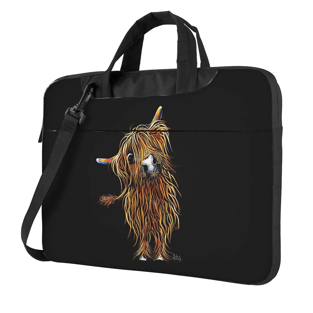 Highland Cow Crossbody Laptop Bag, estojo protetor, saco de computador, bolsa para MacBook Pro Air, 13 polegadas, 14 polegadas, 15,6 polegadas