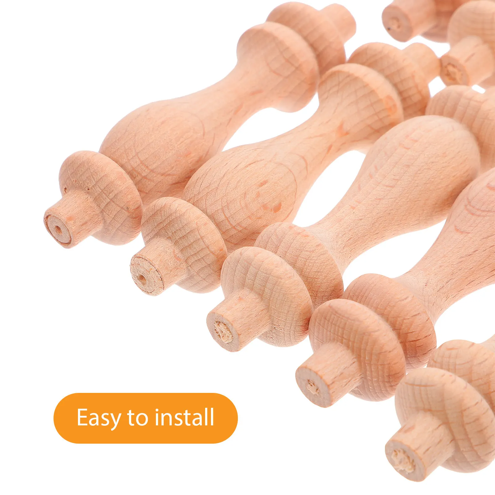 10Pcs Miniature Roman Pillar Style Wood Spindle for Furniture Decoration European Carved Baluster Stair Rail Cabinet Post Home