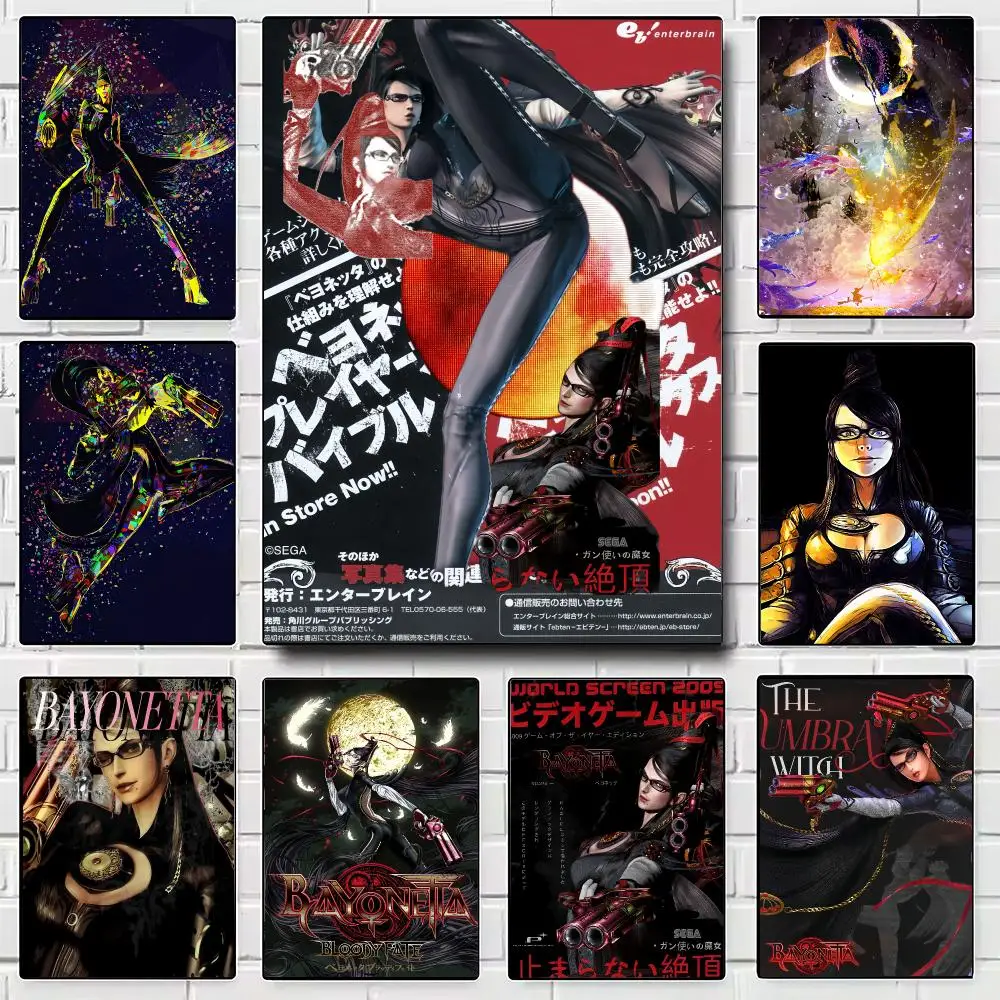Game B-Bayonetta Poster Modern Wall Art for Bedroom Living Room Cafe Bar Aesthetic Home Decor Gift