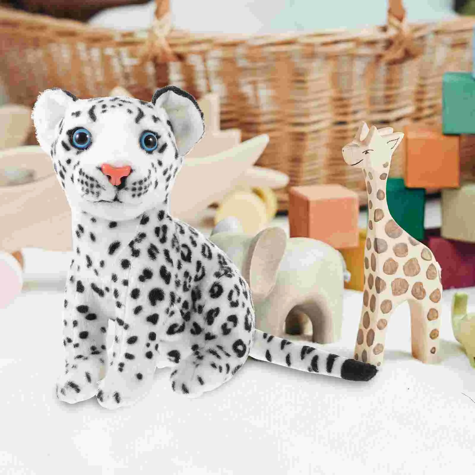 Simulazione Animale Peluche Leone Leopardo Rag Carino Farcito Adorabili Animali della Neve Cartone Animato