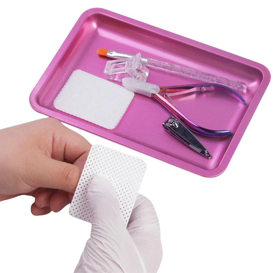 10Pcs Stainless Steel Cosmetic Storage Tray for Nail Art Display, Candy Color Nail Tools Container Doctor Surgical Dental Tray