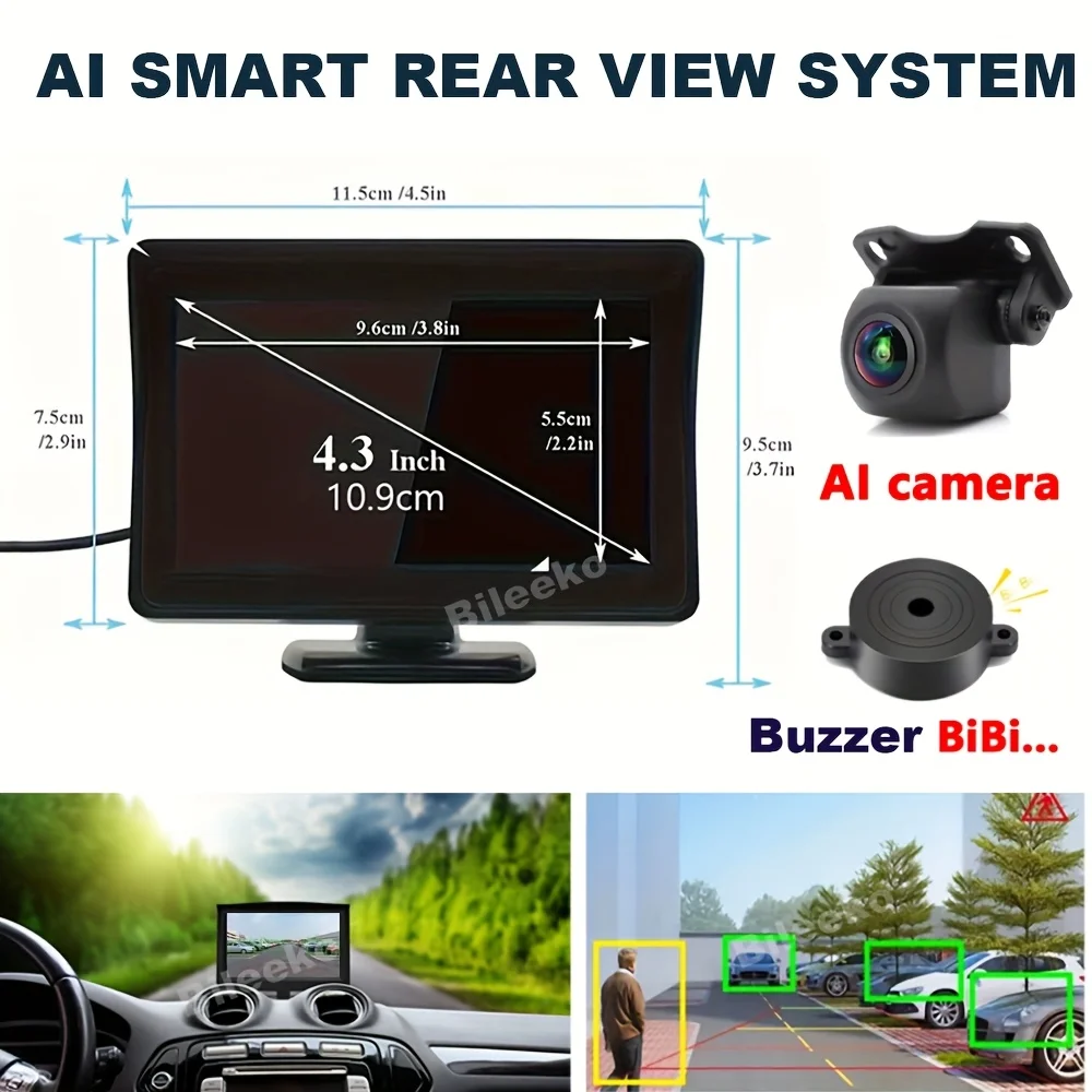 

Автомобильная интеллектуальная система парковки с искусственным интеллектом, AHD-монитор, интеллектуальная резервная камера «рыбий глаз», система заднего вида для сигнализации безопасности заднего вида, предупреждение
