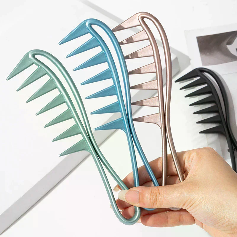 Hair Salon Large Tooth Wide Comb Smoothing Comb Household Oil Head Men's Back Hollow Comb Styling Tools Barber Accessories