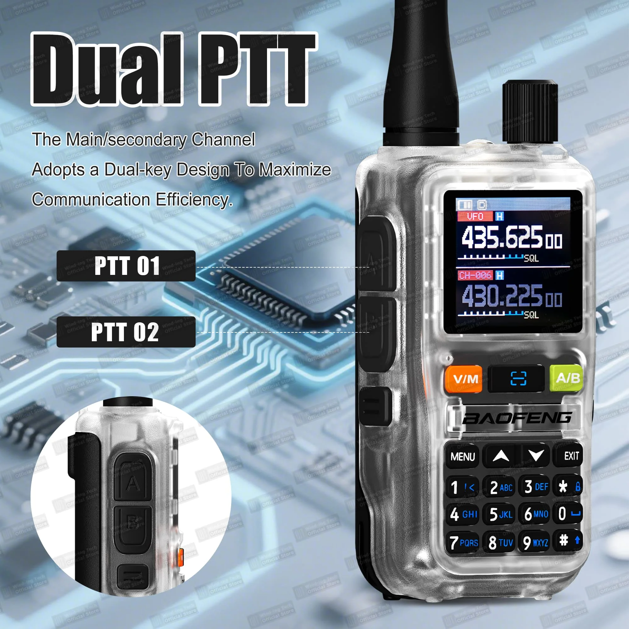 Baofeng 5R Mini Walkie Talkie Multi Bands Bluetooth Programming Type-C Portable Radio Mini But Versatile Suitable for All Teams