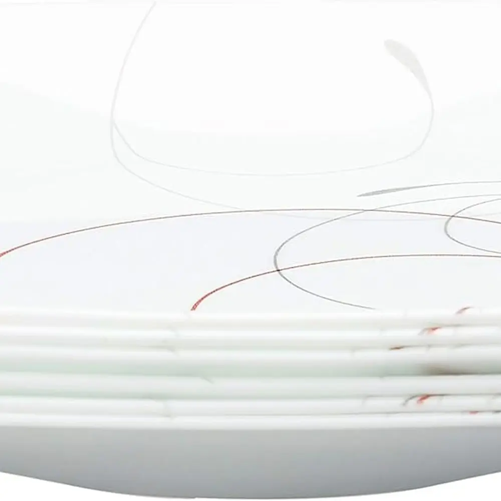 

Vitrelle 6-Piece Salad Plate Set, Triple Layer Glass and Chip Resistant, Lightweight Square 8-1/2-Inch Plates Set, Splendor