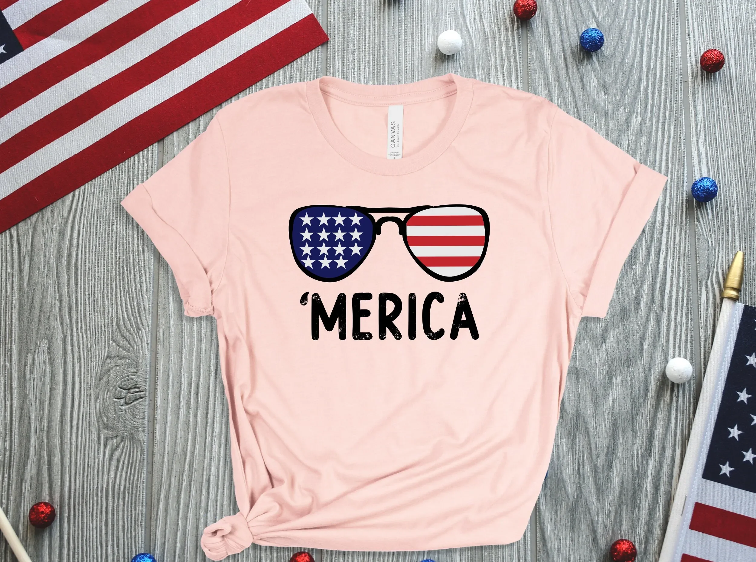 4Th Of July T Shirt Merica Women Glasses