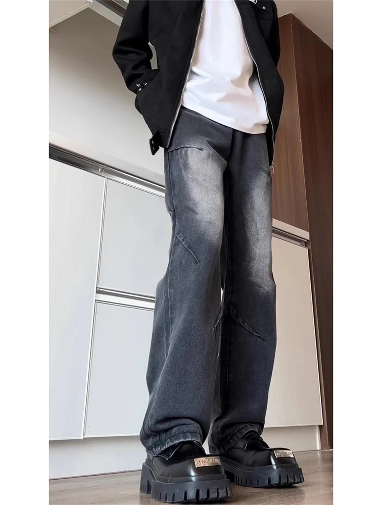 

Мужские джинсы в стиле ретро, весна-осень, уличный стиль, хип-хоп, свободные прямые брюки, крутой бренд, хип-хоп, стильные