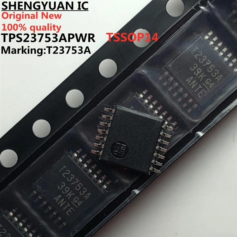  5Pcs IEEE 802.3 PoE INTERFACE AND CONVERTER CONTROLLER WITH ENHANCED ESD IMMUNITY TPS23753APWR T23753A TSSOP14 TPS23753A New