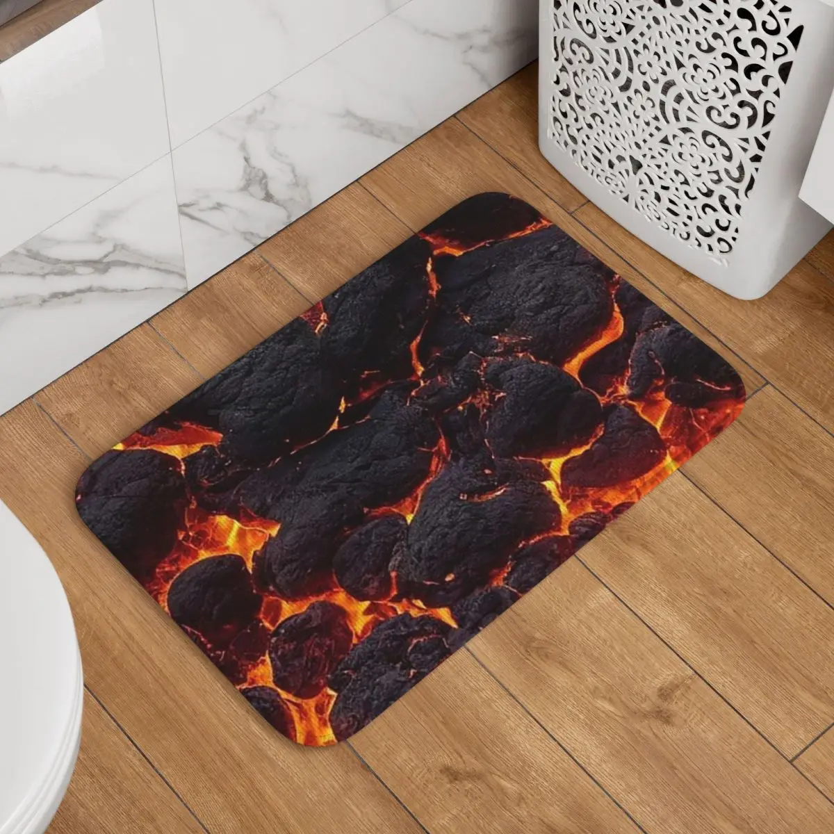 Magma Volcano Lava Fire Doormat Kitchen Entrance Home Floor Mat Anti-slip Carpet Rug for Balcony Footpad Mats