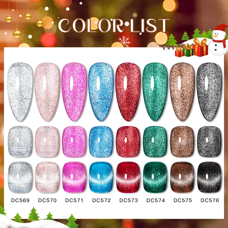 MTSSII 7ml Super Shine Wine Red Wide Magnetic Gel Christmas Festival Series Semi Permanent UV Soak Off Green Nail Art Varnish