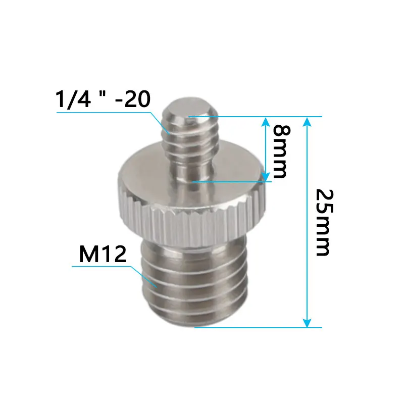 Adaptador de tornillo de cámara CAMVATE con 1/4 "-20 macho a M12 rosca macho para DSLR Rig montaje en hombro Spport accesorios de fotografía
