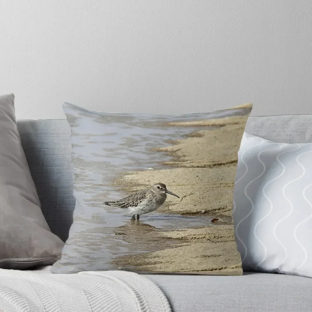 Sandpiper at the shore Throw Pillow bed pillows Sofa Covers For Living Room pillow