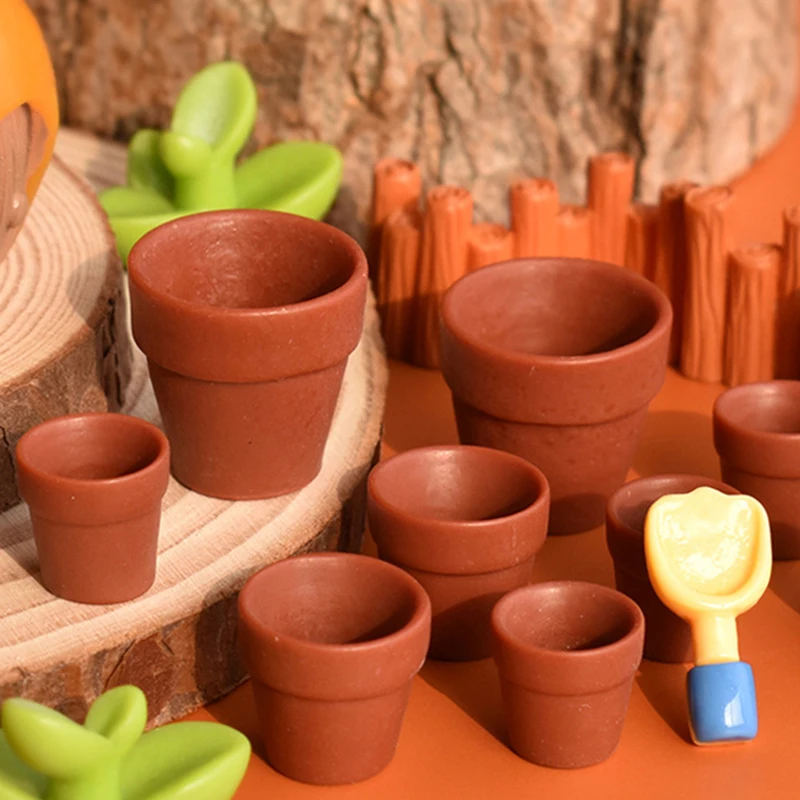 10 Uds. Accesorios en miniatura Mini maceta muebles de simulación modelo juguetes para decoración de casa de muñecas