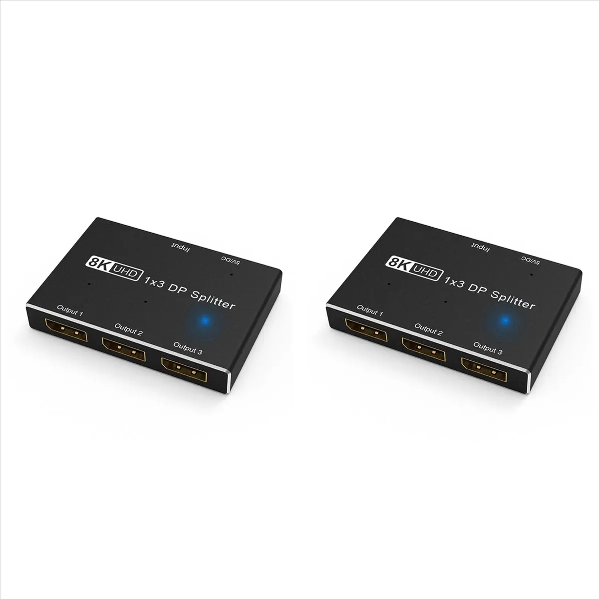 AABFK 2X Displayport 8K 1X3 DP Splitter 8K60Hz 4K120Hzz MST SST Hub Multi Monitor Splitter with Extended Display