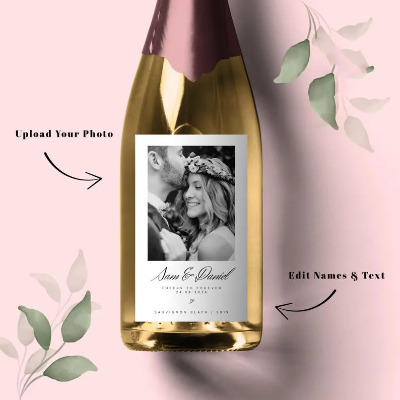 20 Pieces, Customized Personalized, Birthday, Anniversary, Wedding Wine Bottle Labels, Waterproof, In Loving Memory
