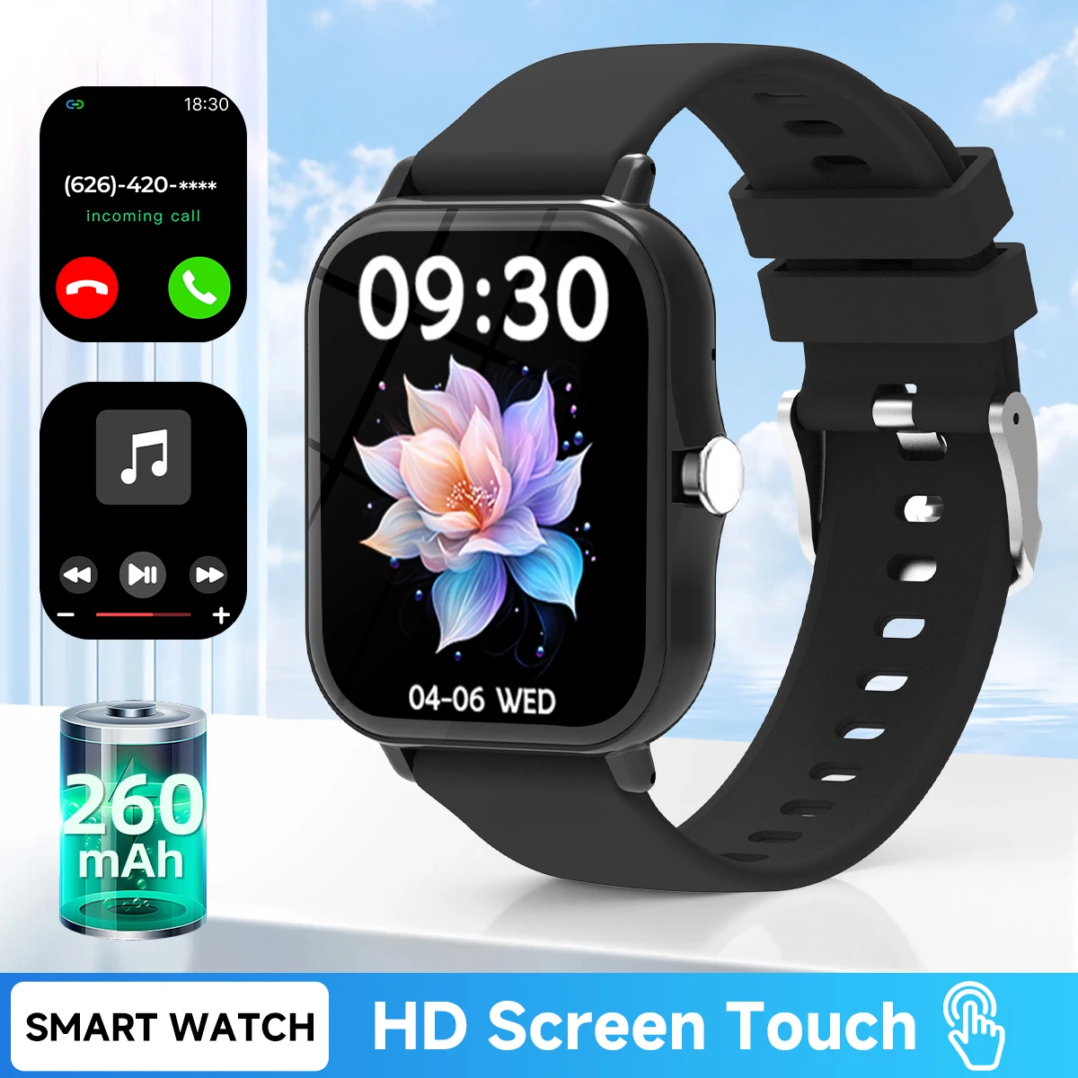 Smartwatch with 1.83'' Display and Voice Assistant