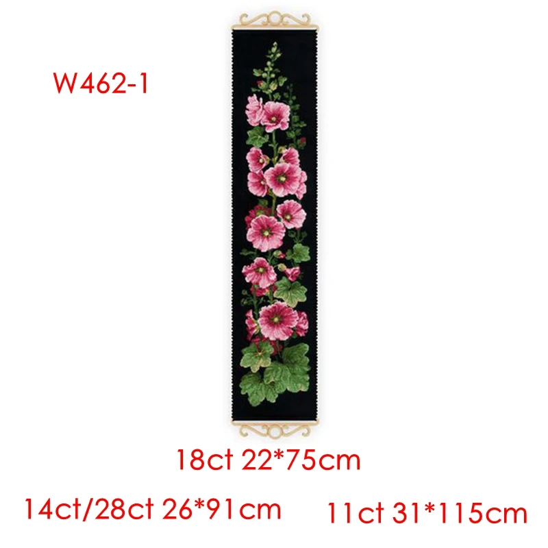 Cross-Stitch Kit Pink Hollyhock Flower 28ct 18ct 14ct 11ct can be Customized Printed Cloth hand Embroidery Material Kit