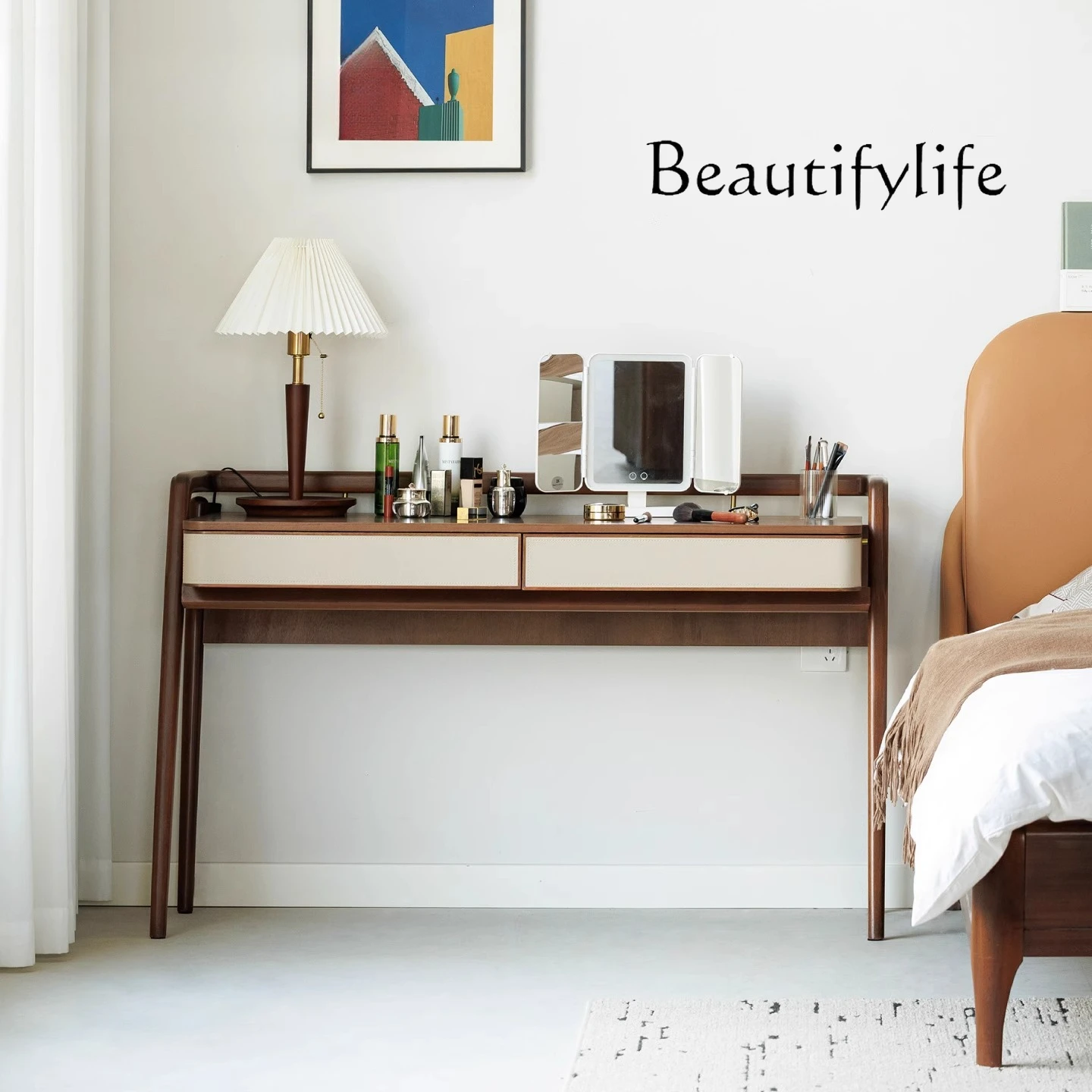 

Italian minimalist dresser modern minimalist light luxury household bedroom makeup table storage cabinet