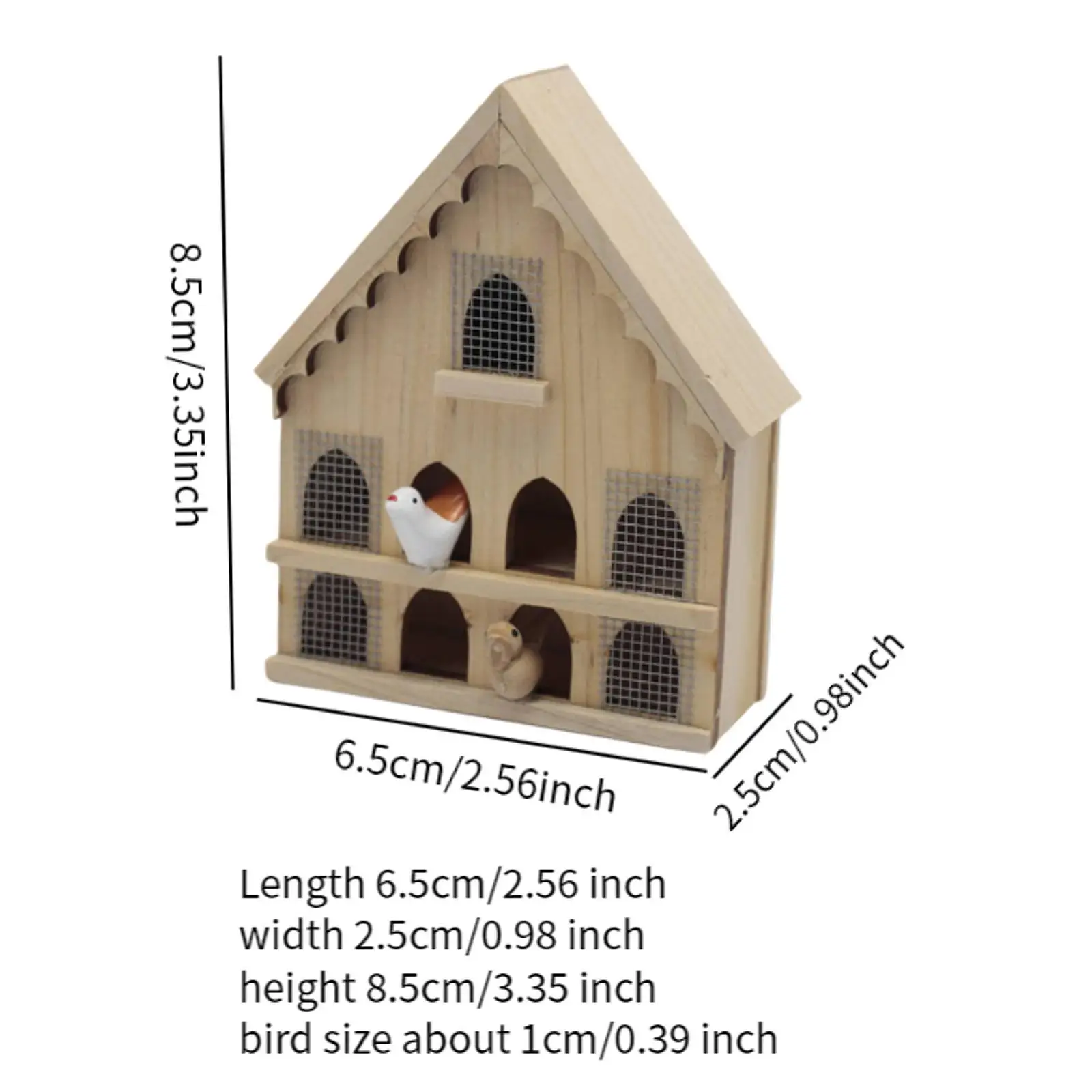 Puppenhaus im Maßstab 1:12, Vogelhaus, Puppenhaus im Freien, Dekoration, Mini-Vogelhaus