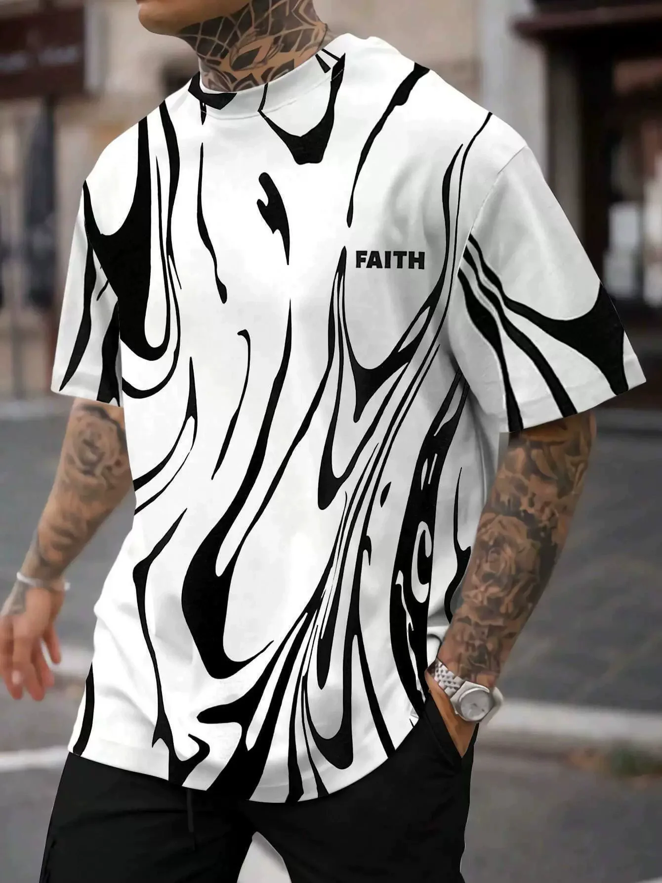 

Новые модные мужские полосатые футболки, летние футболки с коротким рукавом и 3D принтом, уличная простая мужская футболка 6XL, повседневные топы больших размеров