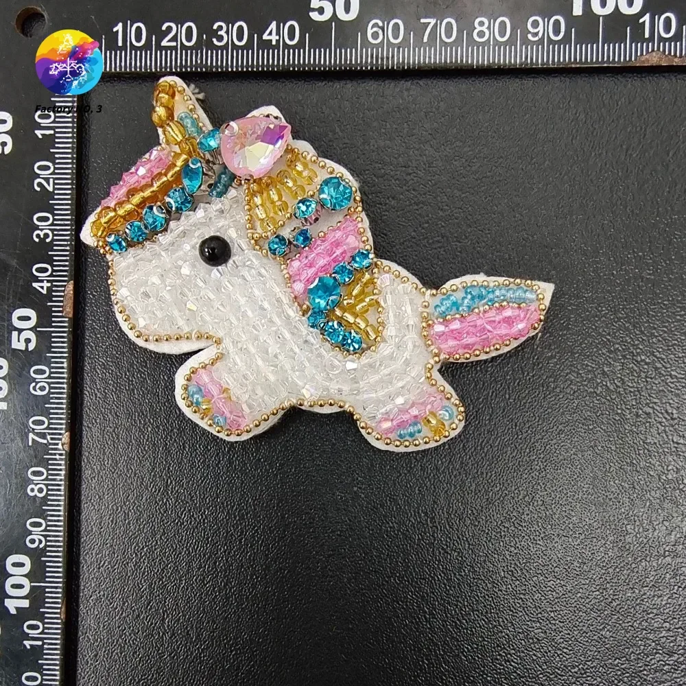 Single Cartoon Unicorn Cloth Sticker Pony Hair Accessories, Clothing, Accessories Velcro Patch Custom Diamond Material