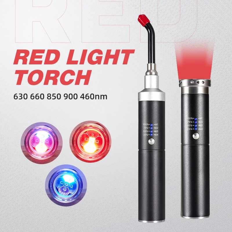 Red Lights Therapy Face Home Use Beauty Devices Cold Sore Canker Sore Treatment Infrared Light Therapy Wand For Body Pain Relief