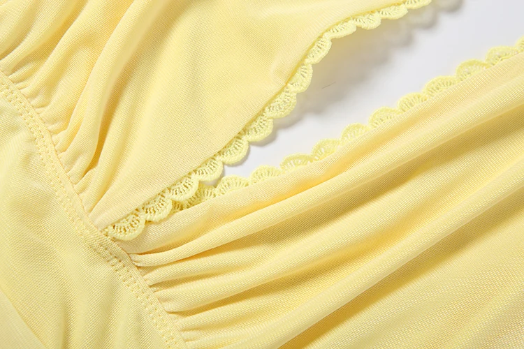 Sisterlinda Neckholder-Spitzenkleid für Damen, Bandage, tiefer V-Ausschnitt, rückenfrei, ärmellos, Falten, unregelmäßiger Saum, modisch, Streetwear, Sommer, figurbetont – Detail 8