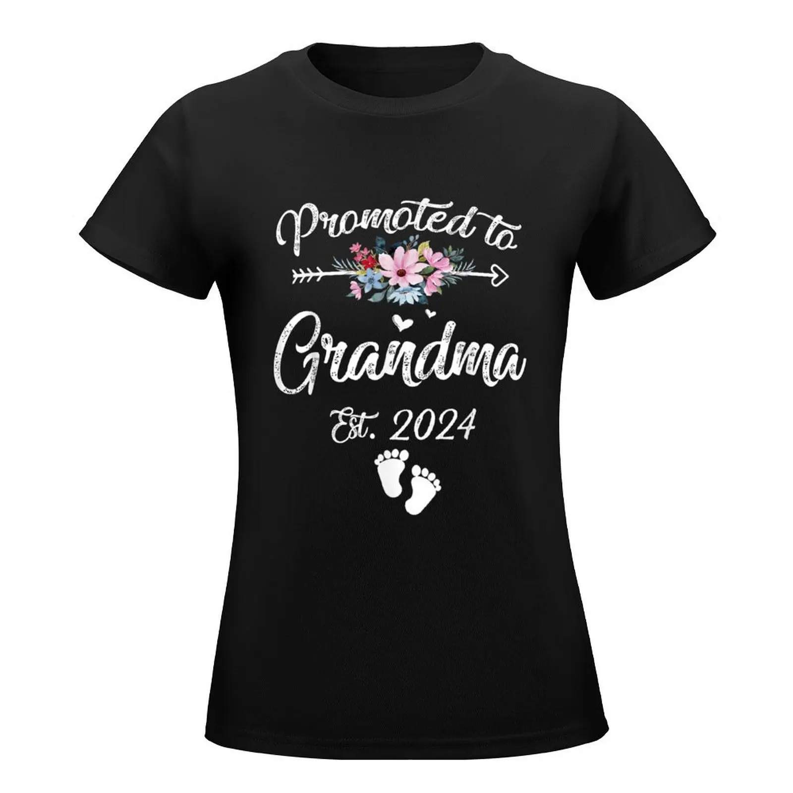 Promoted To Grandma 2024 First Time New Grandma Pregnancy T-Shirt summer top t-shirts for Women cotton