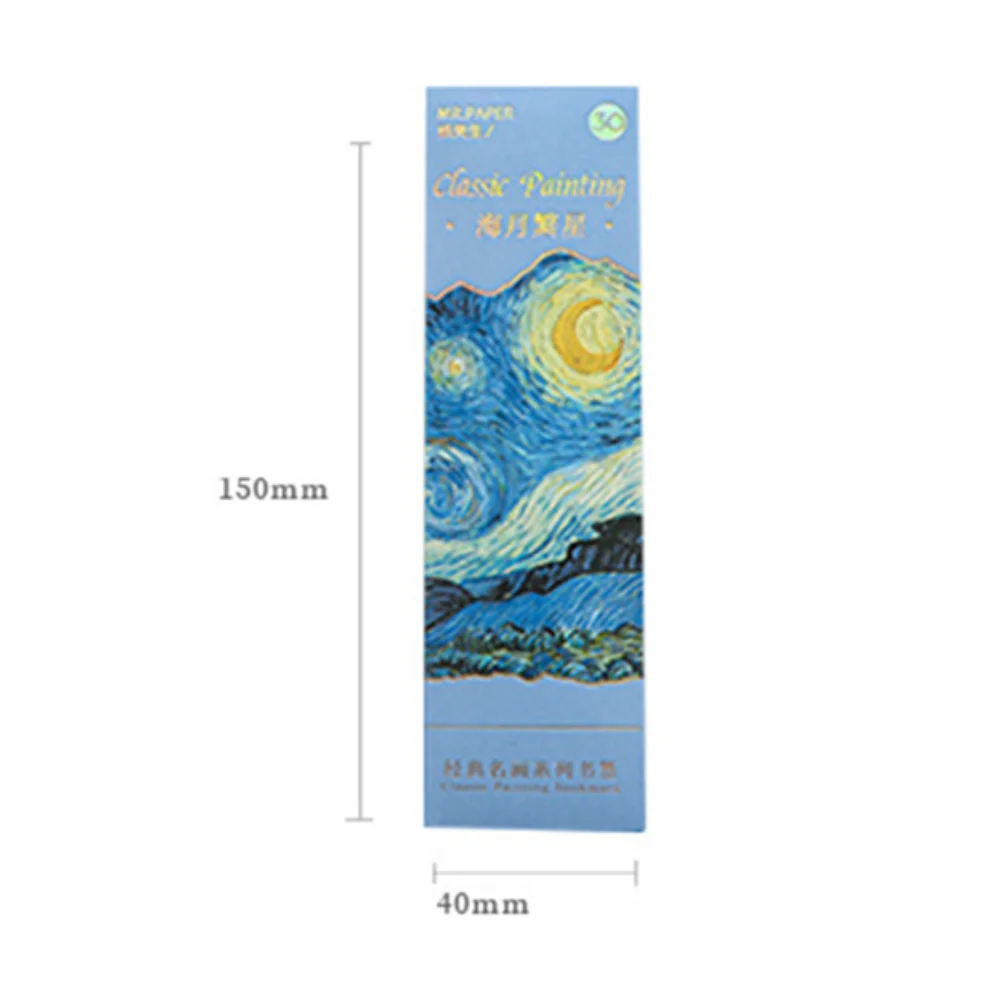 Mr.Paper 4 Design Vintage Card Bookmark Oil Painting Pattern Handbook DIY Collage Room Decoration Korean Stationery