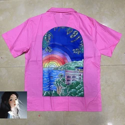 Fantasy Rainbow Tunnel Seascape Pattern Shirt Men's and Women's High Quality Thin Hawaiian Loose Short Sleeve