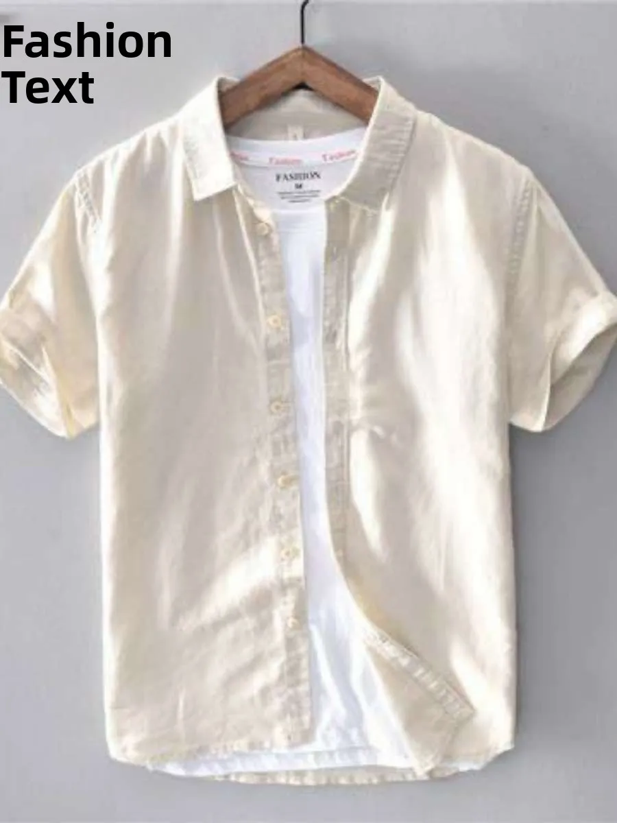 

Новый мужской повседневный ort Sve irt из тонкого хлопка и льна с повседневным воротником, молодежный весенне-летний топ, свободный крой, однотонный Busin irt