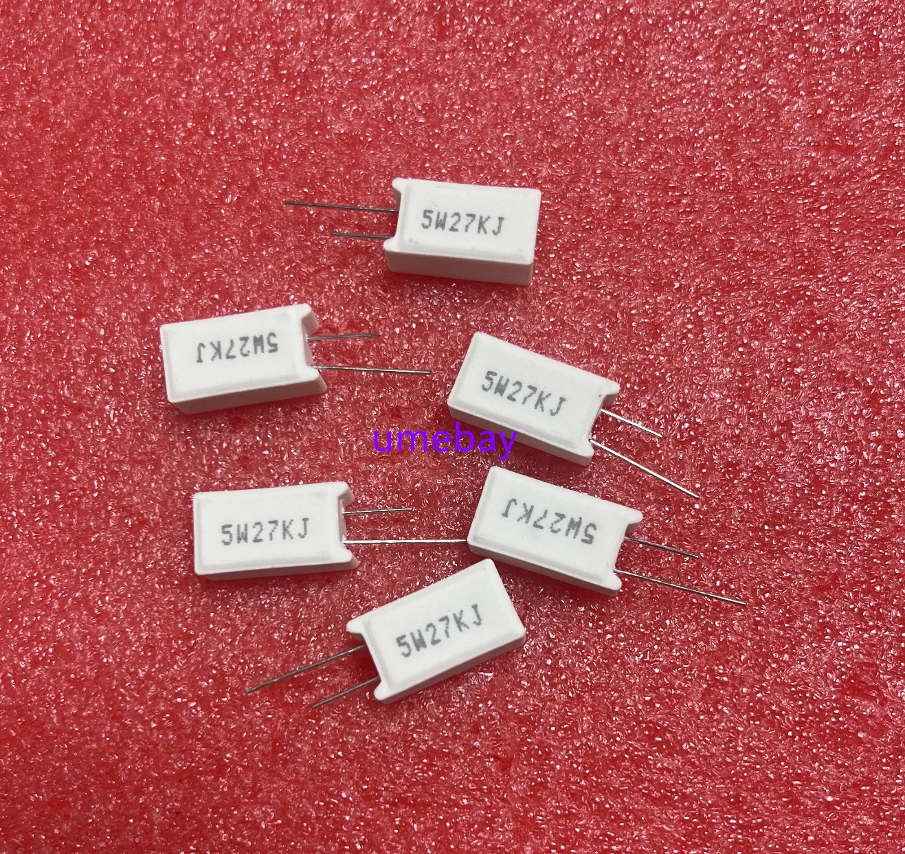 20 pieces, integrated circuits,  Vertical cement resistor 5W ，  2.4K /2.5K / 2.7K -/3K -/3.3K /3.6K /3.9K/4.7K/5.1K