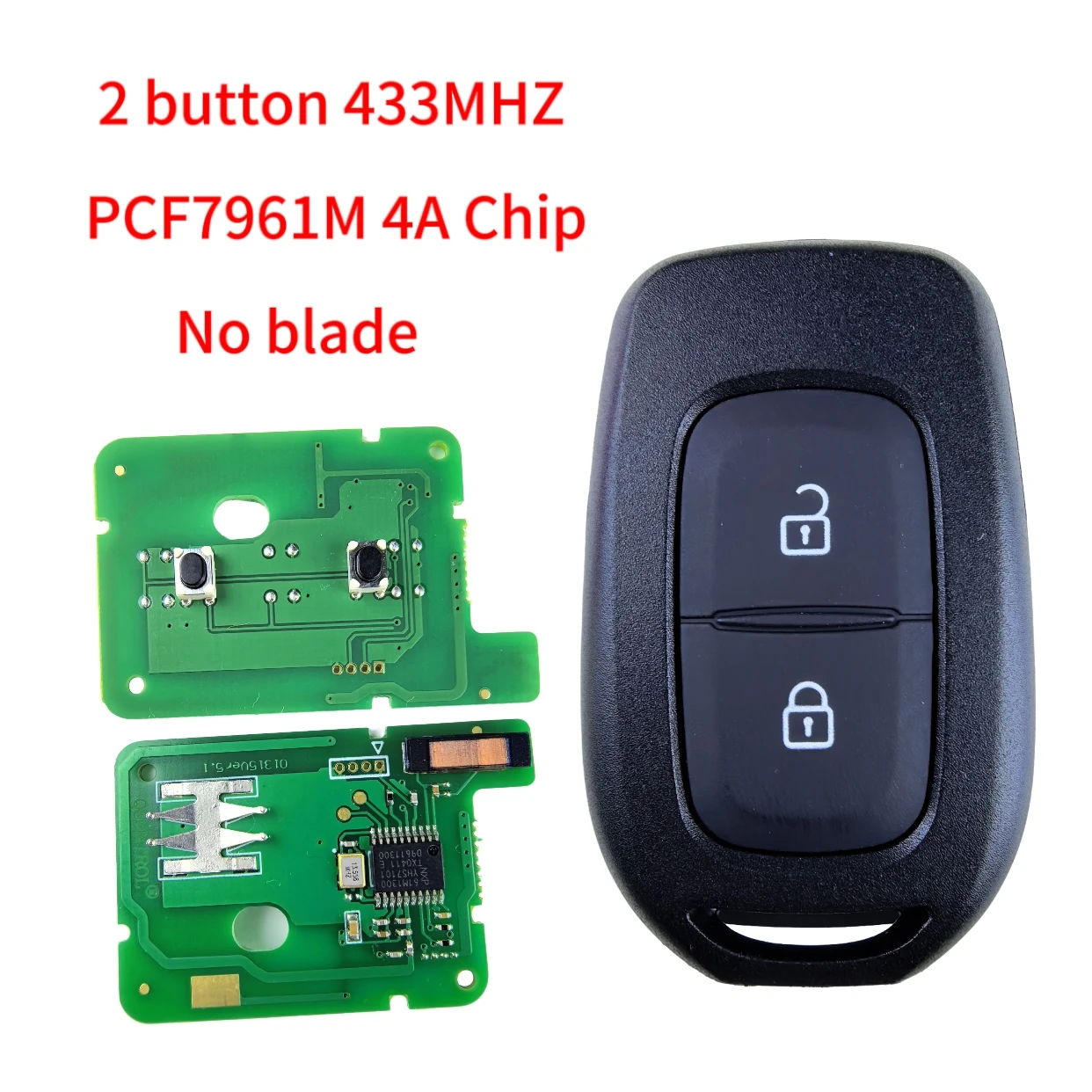 Jingxin 4A PCF7961 Chip 433Mhz 2/3-Tasten Autoschlüssel für Renault Sandero Logan Lodgy Dokker für Dacia Duster Smart Control Key – Detail 10
