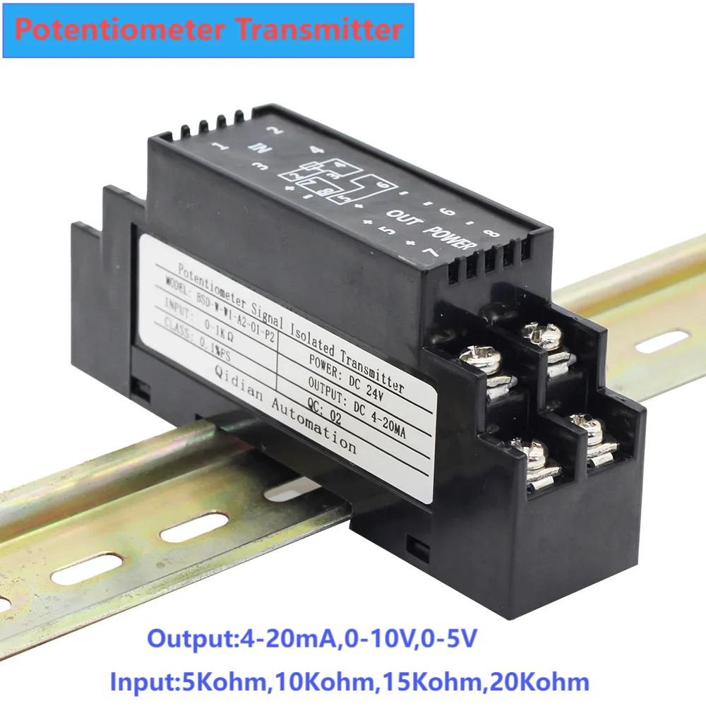 4-20mA Potentiometer Transmitter 5Kohm 10Kohm 0-10V Signal Isolation Module DC24V