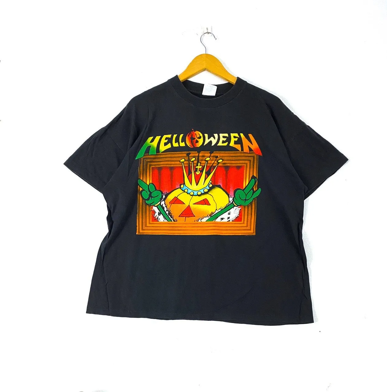 Vintage 90s 1996 helloween time of the oath tour album singles germany power metal band artwork drawing big image promo T Shirt