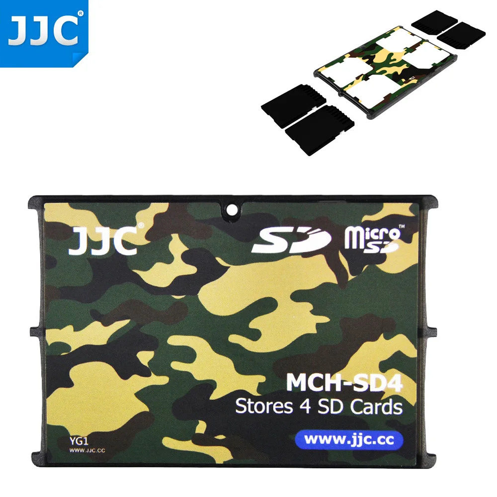 

JJC 4 Slots Ultra Thin Memory Card Case Holder Wallet Storage Box Organizer Keeper Credit Card Size for Camera SD SDHC SDXC Card