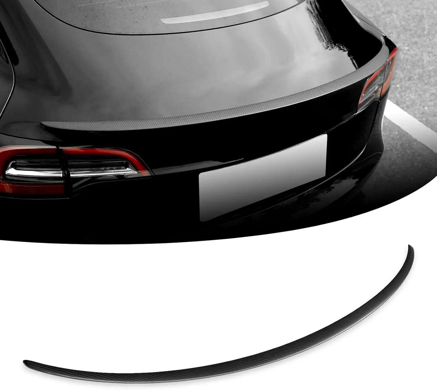 

3K Carbon Fiber Spoiler for Tesla Model Y 2024-2020 Rear Lip Trunk Matte Spoiler for 2024-2020 Tesla Model Y Accessories Matte C