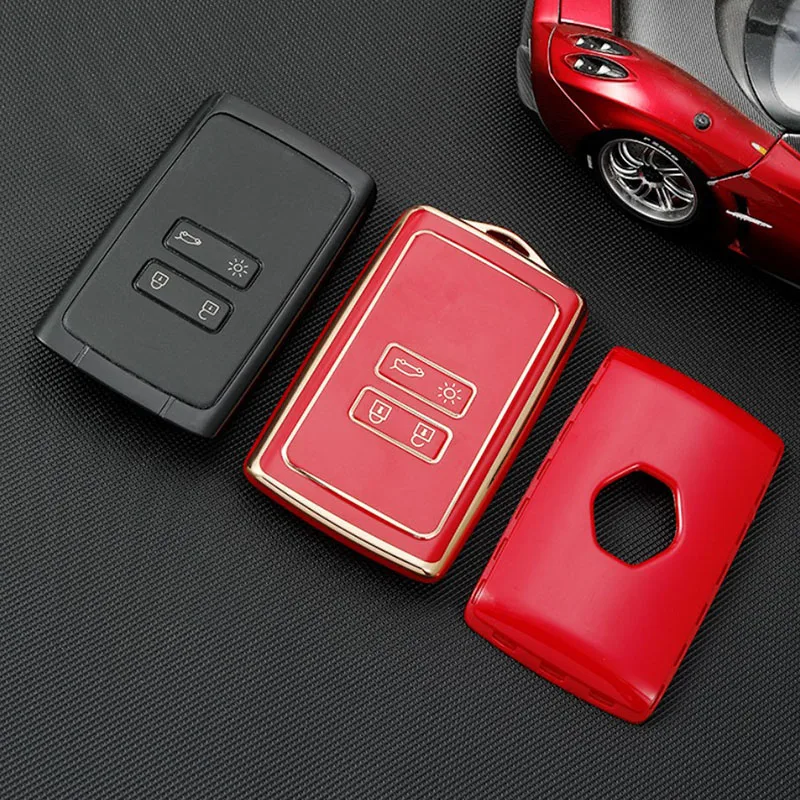 TPU Car Remote Key Cover Case for Renault Kadjar Megane Koleos QM5 QM6 Key Shell Holder Bag Fob Keychain Protector Accesories