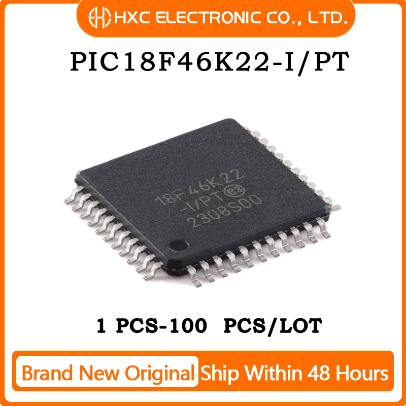 1PCS/5PCS/10PCS/50PCS/Lot PIC18F46K22-I/PT PIC18F46K22 TQFP44 100% New original