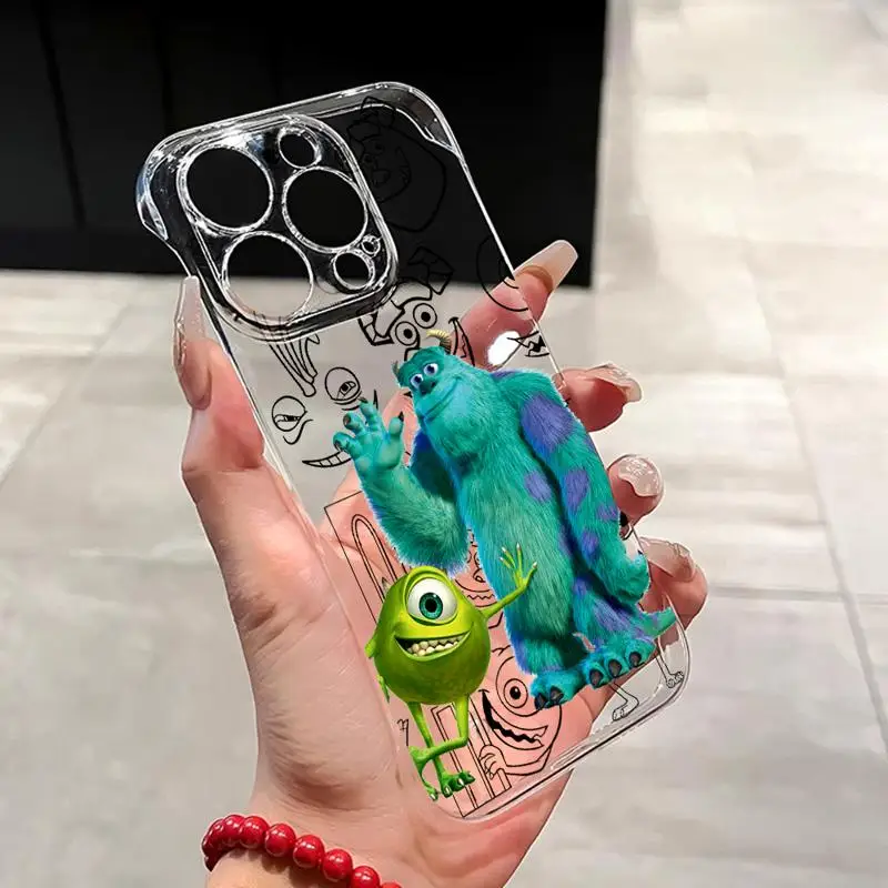 phone case for Apple iphone 16 15 pro max cases 11 16plus 12 14 13 borderless cooling clear fundas Disney Monster Jame Sullivan