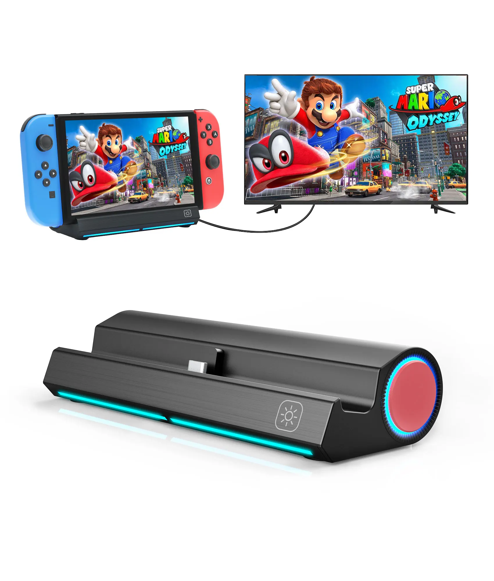 Switch Portable Docking Station For Nintendo Switch/Nintendo Switch OLED Dock with 4K HDMI Adapter/USB 2.0/Type-C Port