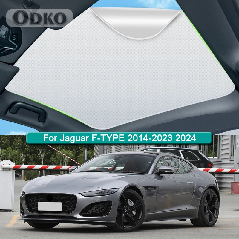 Car Roof Sunshade For Jaguar F-TYPE 2014-2022 2023 2024 Electrostatic Adsorption Sunroof Sunshade Skylight Blind Shading Sticker