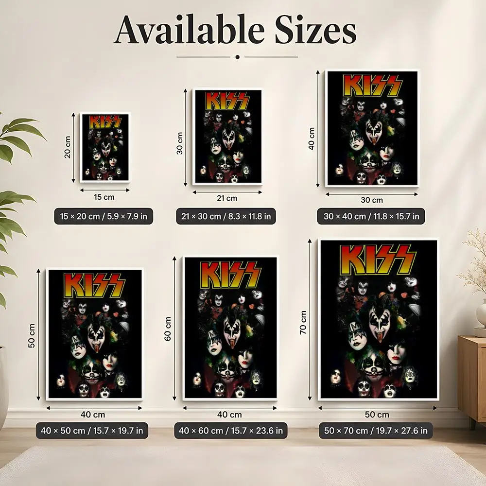Rock Band K-Kiss Kraft Poster 1PC HD Matte Self Adhesive Wall Art No Frame Waterproof Removable Bedroom Living Room Decor view 4